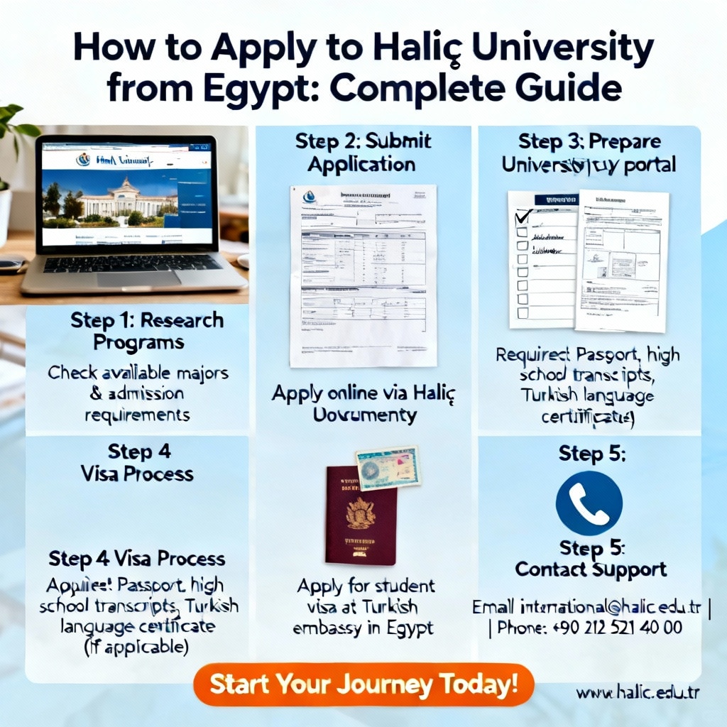 Haliç University how to apply from Egypt for international students