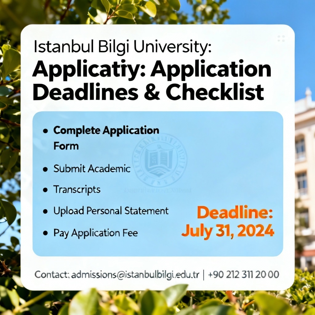 Istanbul Bilgi University application deadlines complete checklist