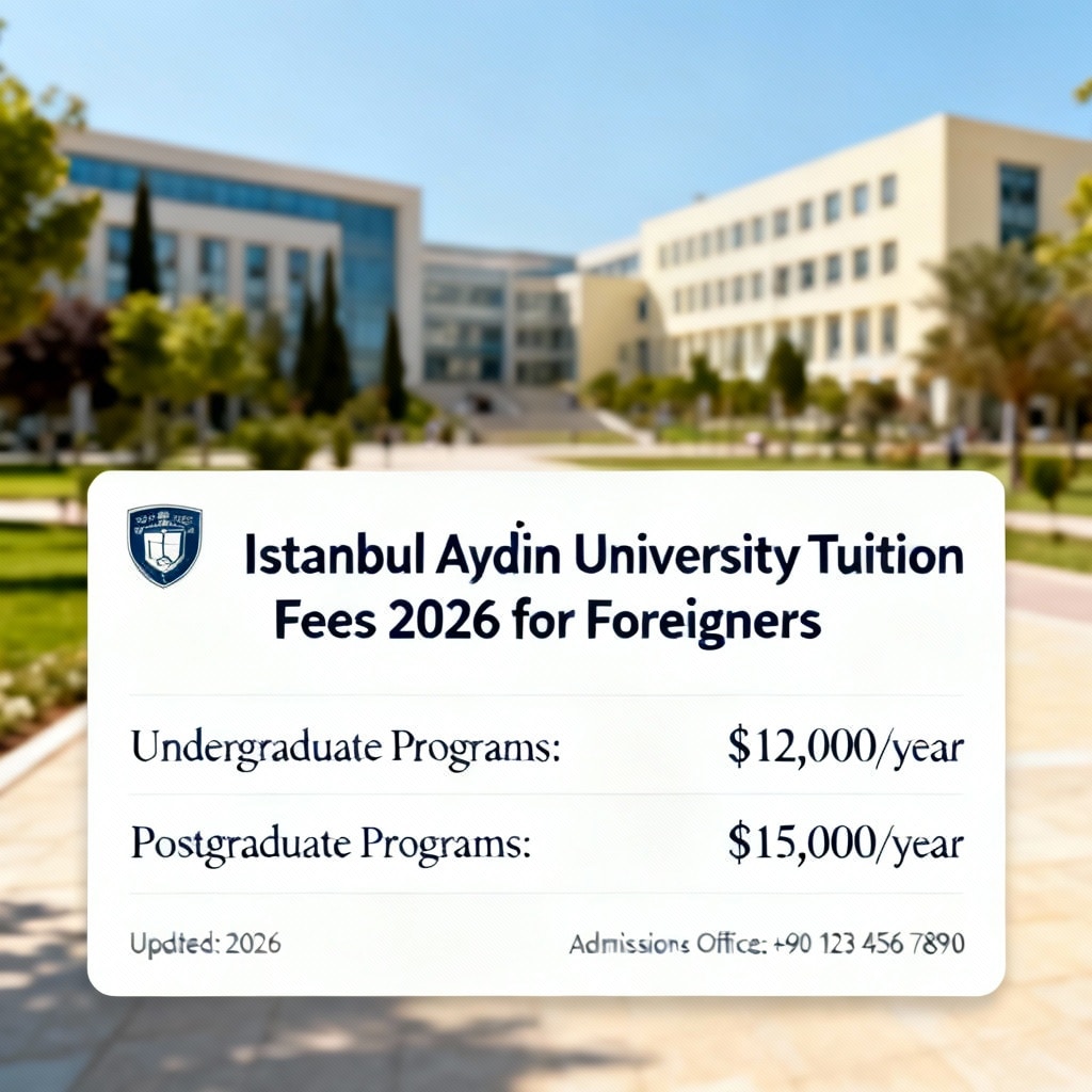 Istanbul Aydın University tuition fees 2026 for foreigners