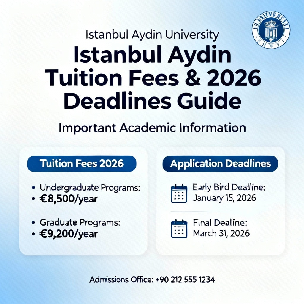 Istanbul Aydın University tuition fees 2026 updated deadlines
