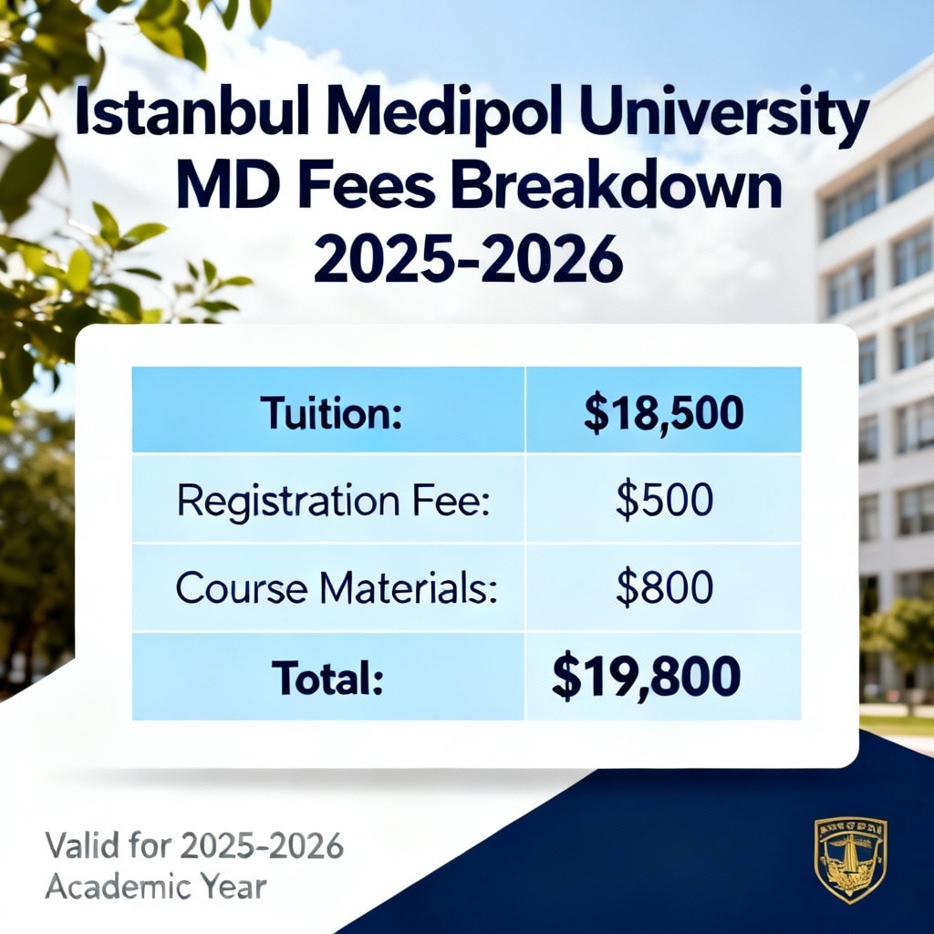 İstanbul Medipol University medical faculty admission fees breakdown