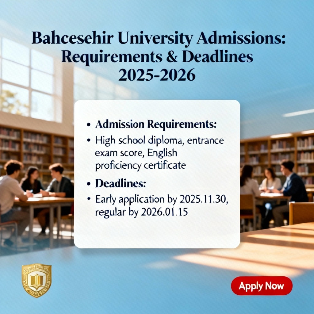 Bahçeşehir University admission requirements updated deadlines