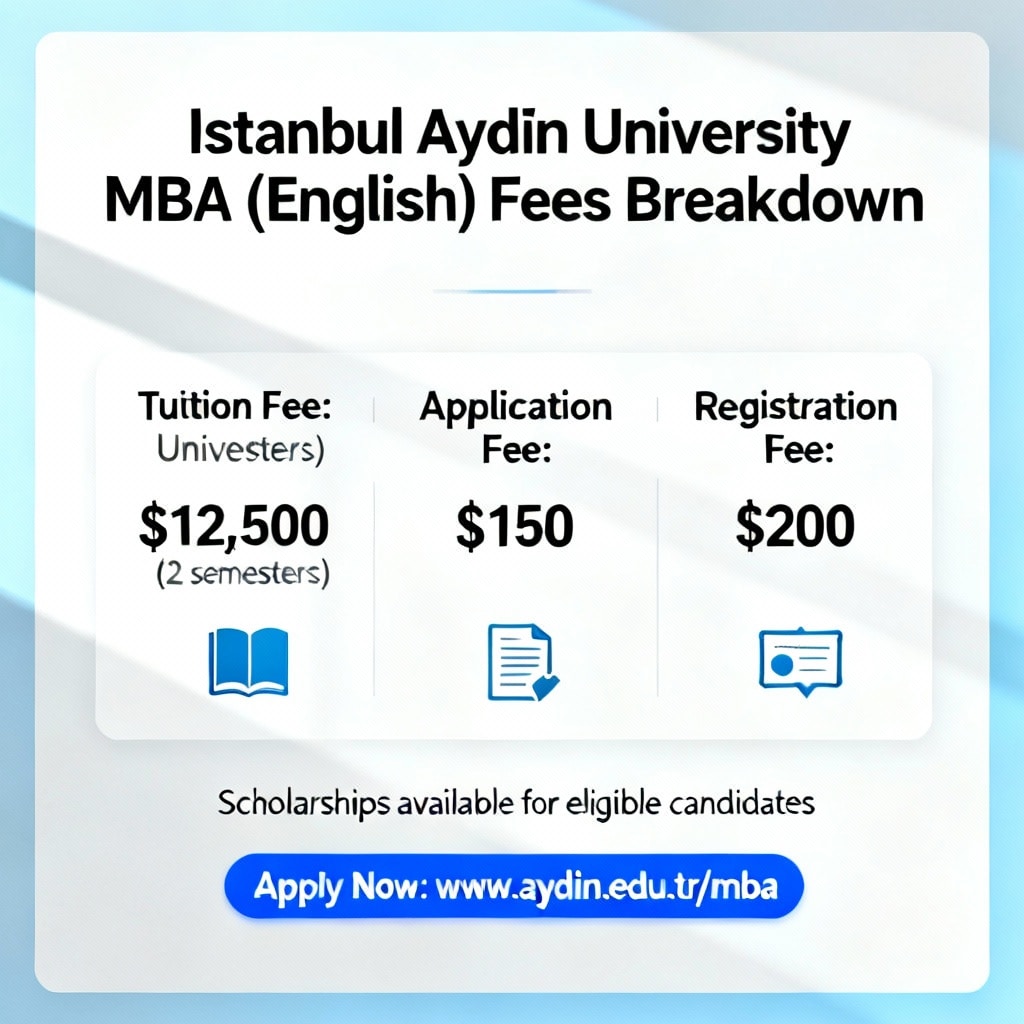 Istanbul Aydın University MBA in English fees breakdown