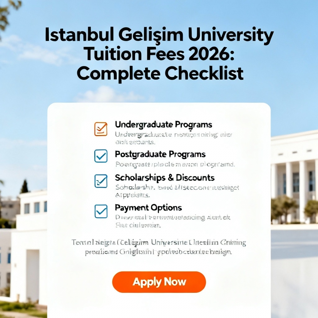 Istanbul Gelişim University tuition fees 2026 complete checklist