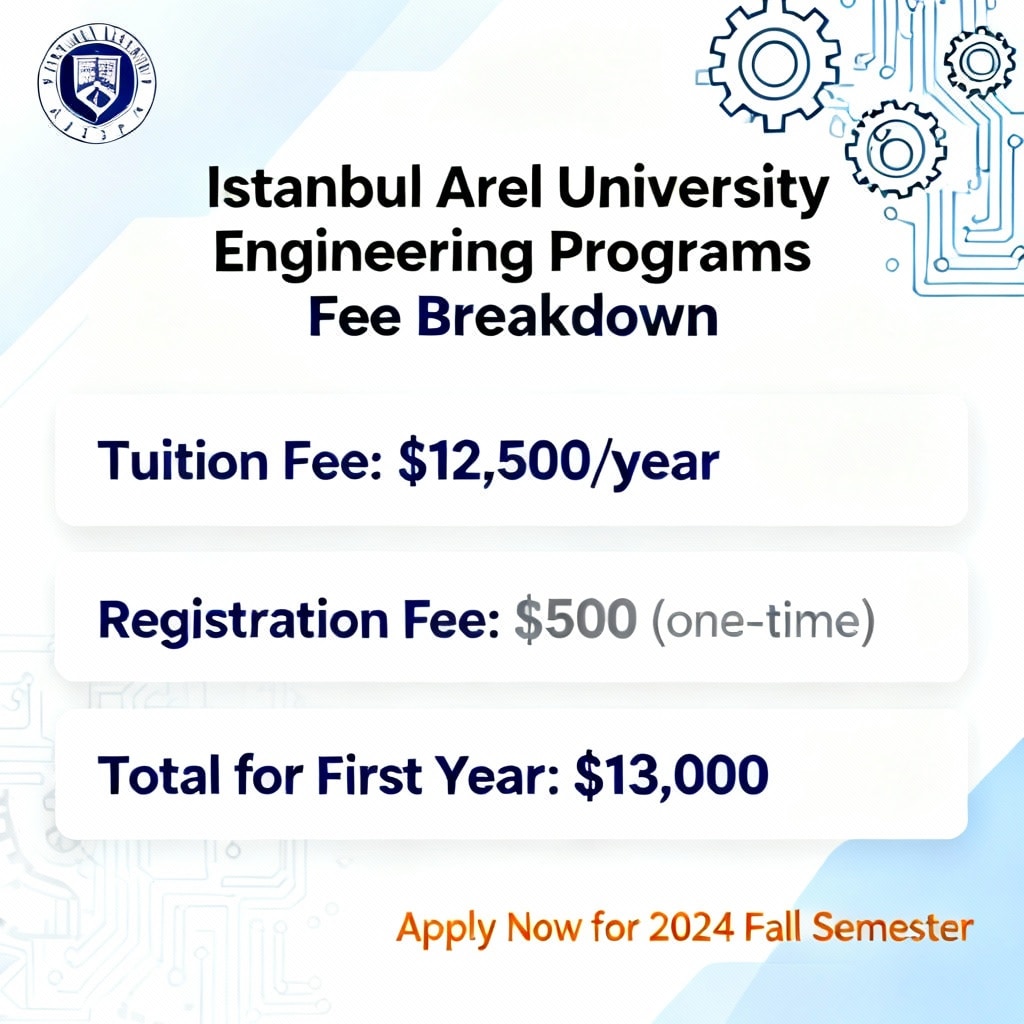 Istanbul Arel University engineering programs fees breakdown