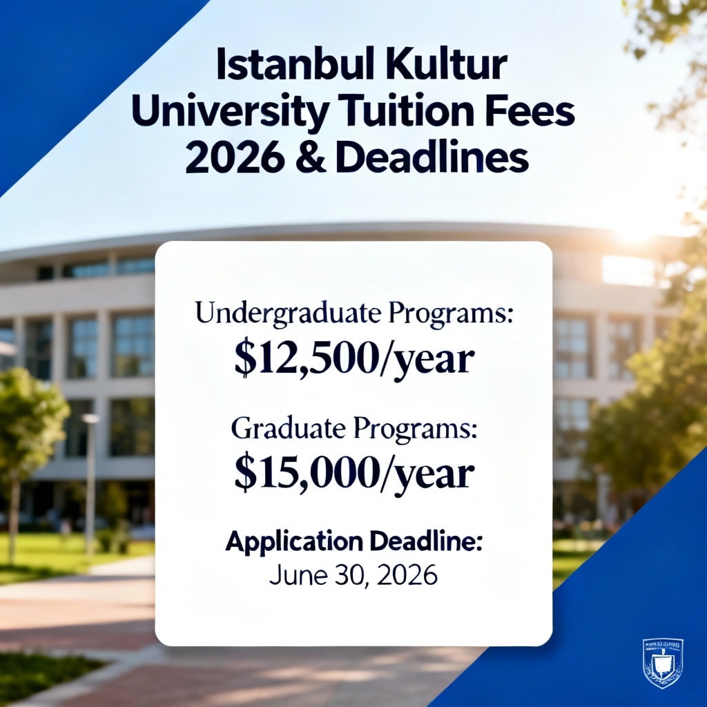 Istanbul Kültür University tuition fees 2026 updated deadlines
