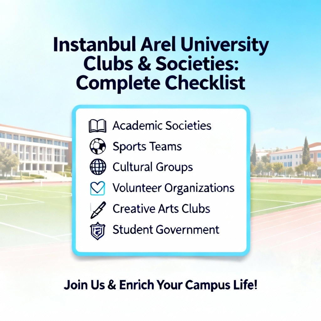 Istanbul Arel University student clubs and societies complete checklist