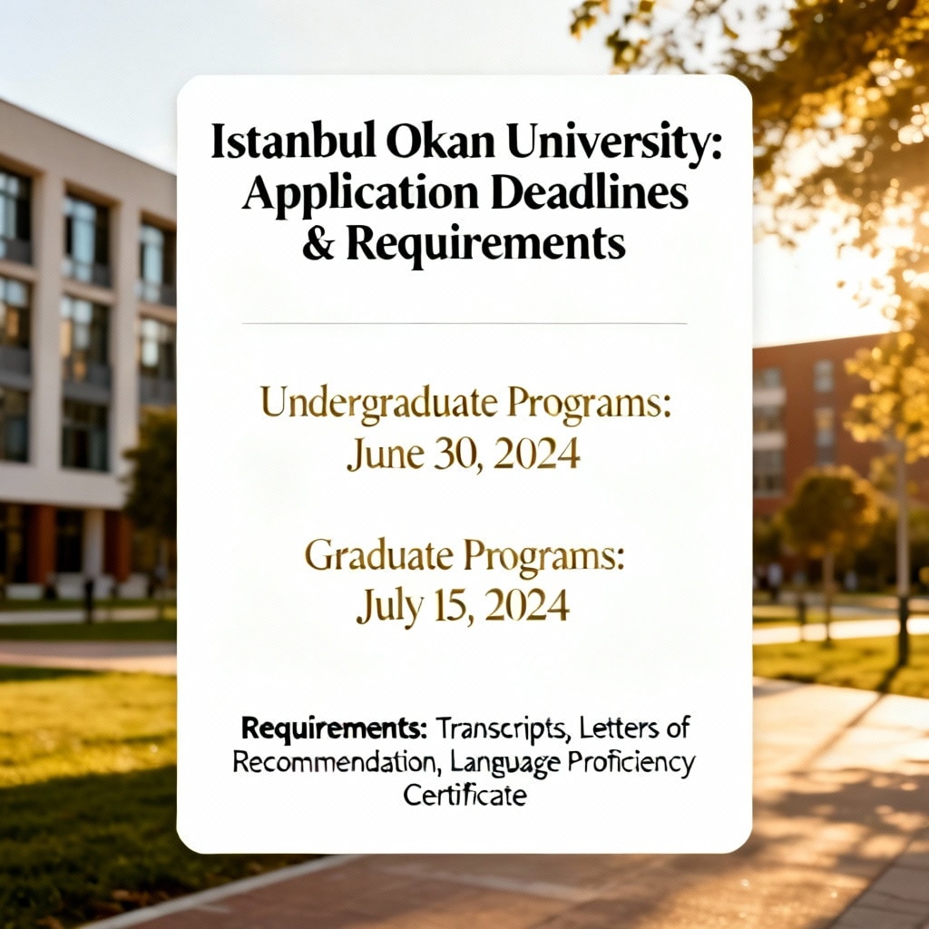 Istanbul Okan University application deadlines requirements explained