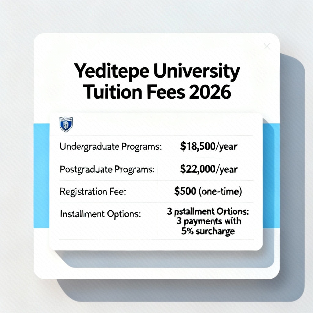 Yeditepe University tuition fees 2026 fees breakdown