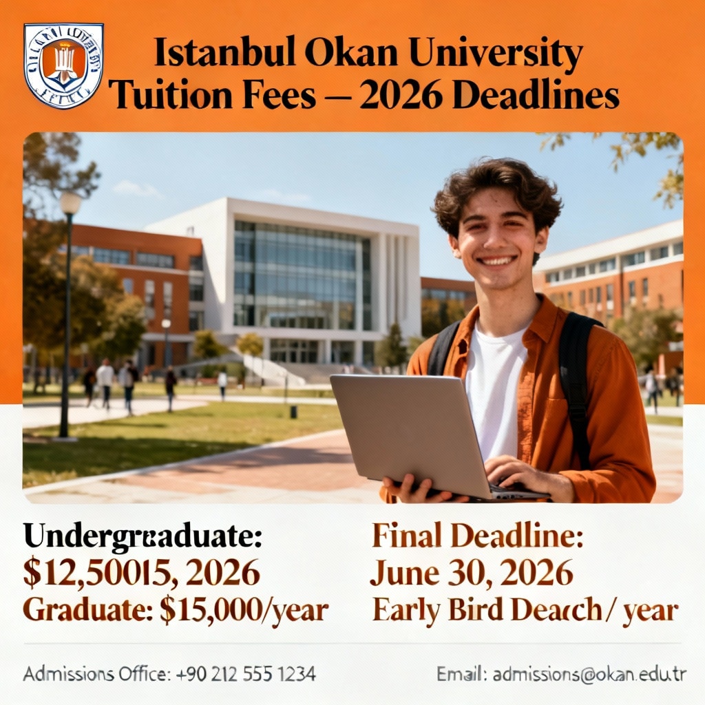 Istanbul Okan University tuition fees 2026 updated deadlines